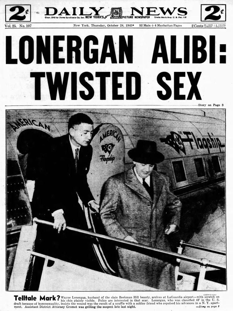 Twisted Sex headline; from Allan Levine in his book “Details are Unprintable: Wayne Lonergan and the Sensational Café Society Murder”