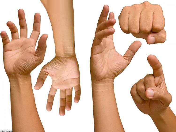 25. “Hand tap” communication signals — typically used at loud circuit parties and dance clubs. 