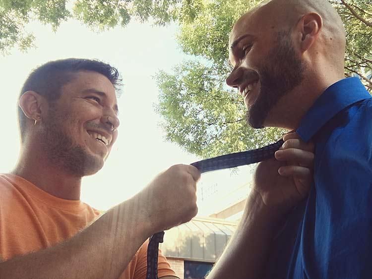 10. Straightening ties. 