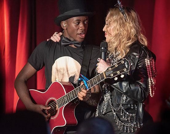 Madonna singing with her son David Banda