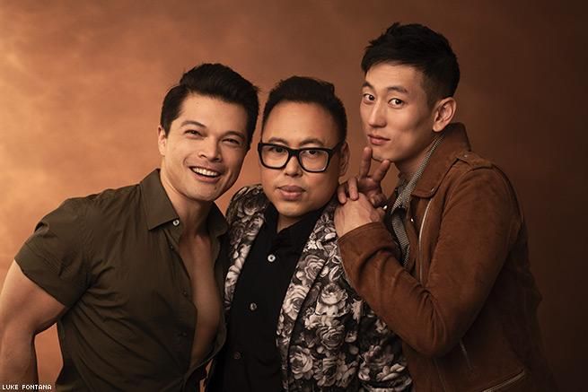 Vincent Rodriguez, Nico Santos, and Jake Choi photographed by Luke Fontana