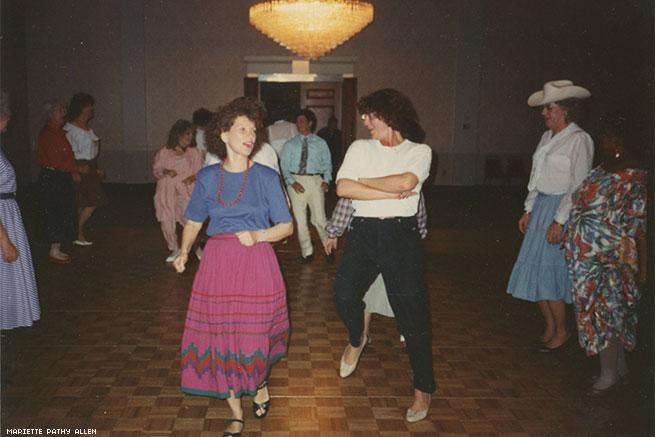 Photo of Mariette Pathy Allen dancing at the International Foundation for Gender Education Conference, 2000. Courtesy of Mariette Pathy Allen.