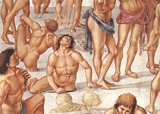 The Resurrection of the Flesh, Luca Signorelli, detail
