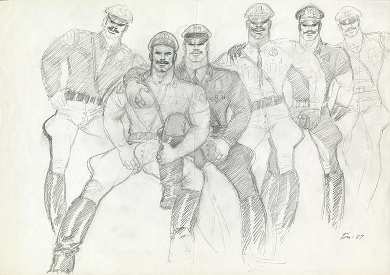 Untitled (Preparatory drawing) 1987 Graphite on paper 29.8 x 41.9 cm TOF-014 © 1987—2022 Tom of Finland Foundation, LLC