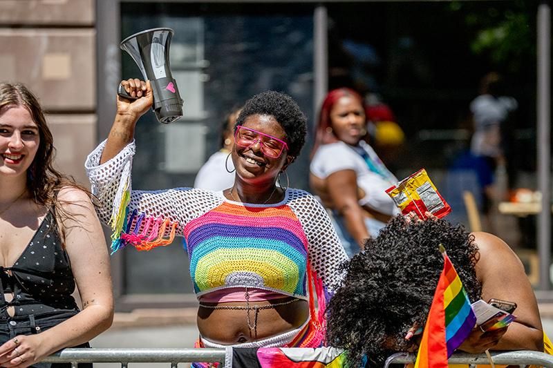 A reveler participates during the Pride Parade on June 26, 2022 in New York City
