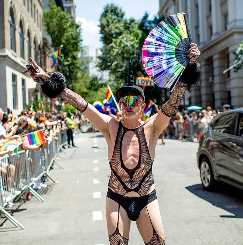 A marcher at the New York City Pride Parade on June 26, 2022