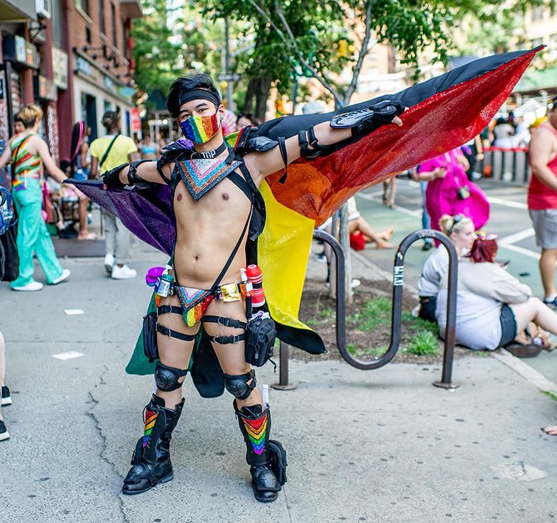 Participant celebrating the New York City Pride March on June 26, 2022