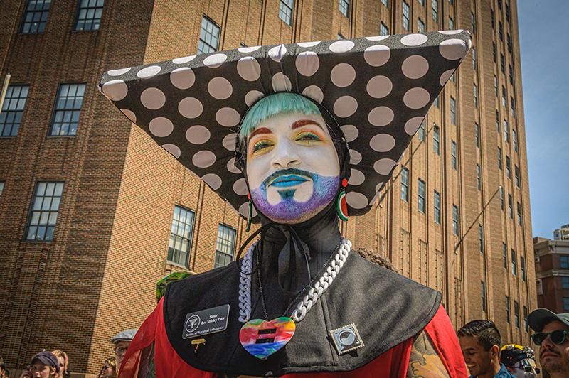 A member of the Sisters Of Perpetual Indulgence seen marching at the 4th Annual Queer Liberation March in New York City