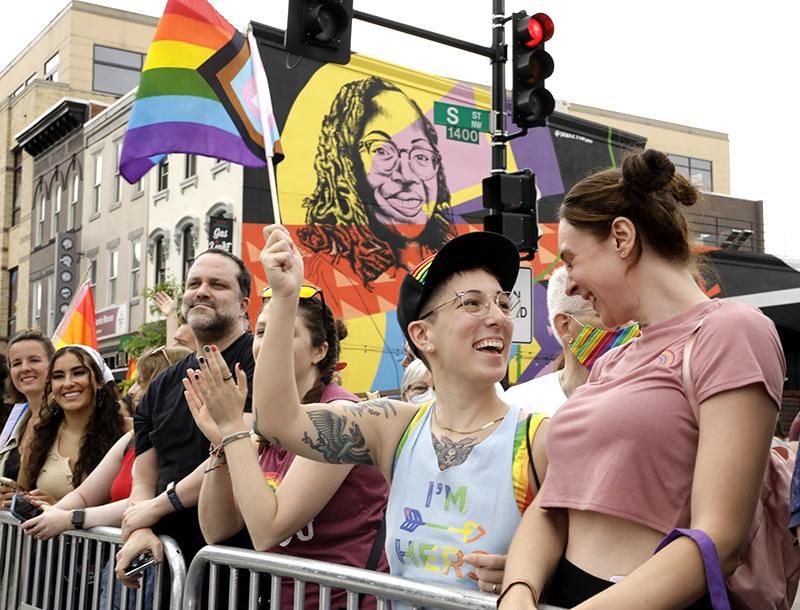 People gather at the Capital Pride Parade on June 11, 2022, in Washington, DC. The event celebrates communities across the LGBTQ spectrum and allies.