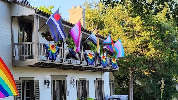 Texas home with Pride flags