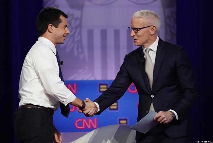 Pete Buttigieg and Anderson Cooper