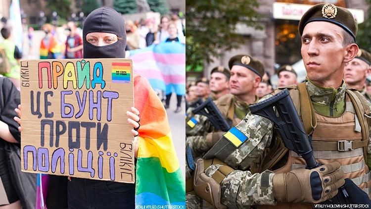 Ukrainian activists and soldiers